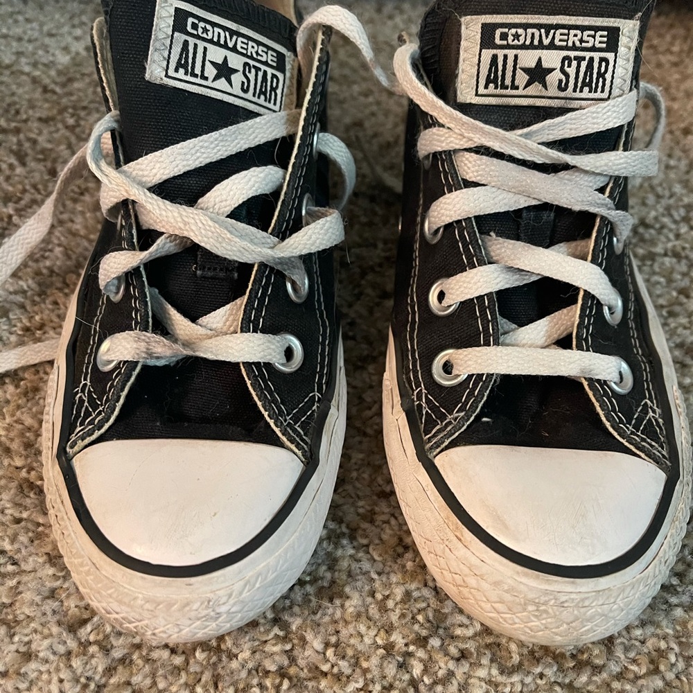 Converse black low tops
